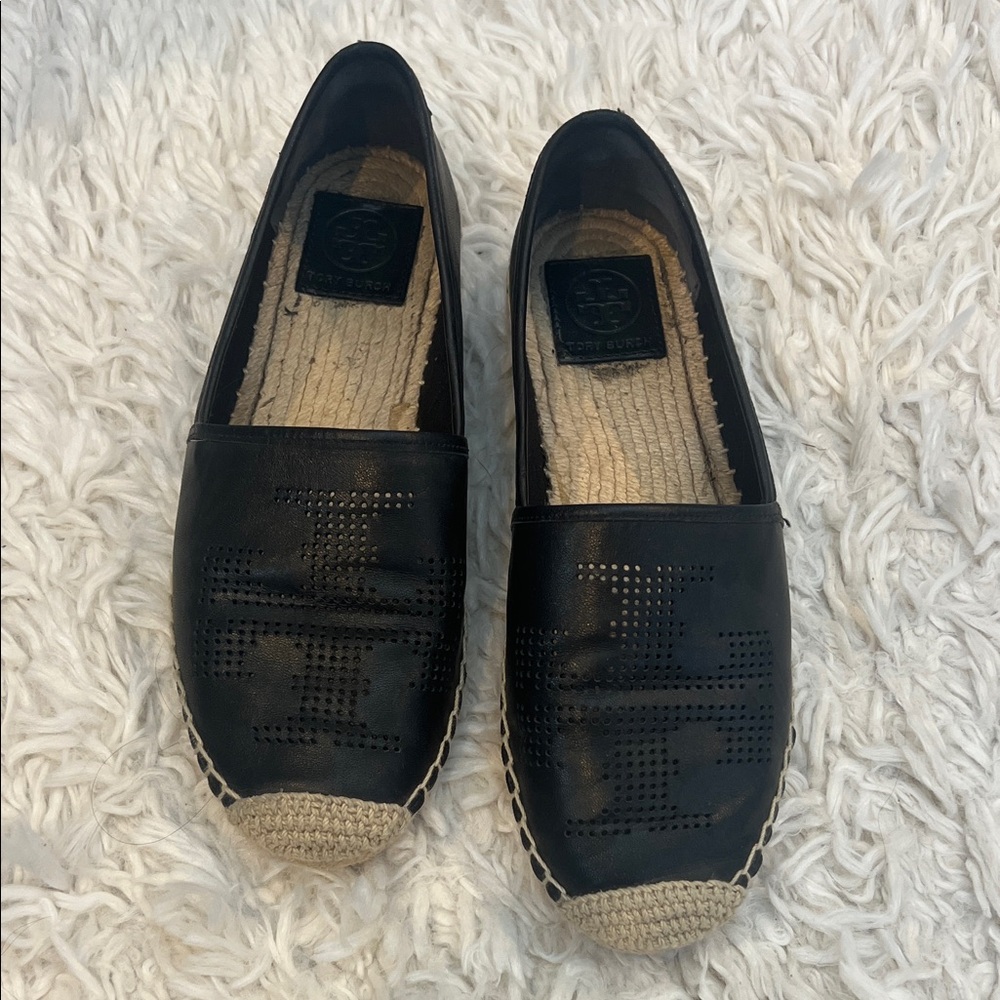 Tory Burch Black Espadrille Shoes